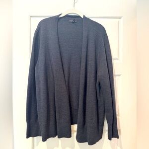 Eileen Fisher XL Gray Merino Wool Open Cardigan